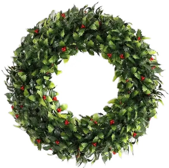 Vianočný veniec s LED osvetlením BestBerg / Ø 56 cm / 1 ks / zelená