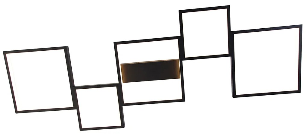 Stropné svietidlo čierne vrátane LED 3-stupňový stmievač 5-svetlo - Lejo