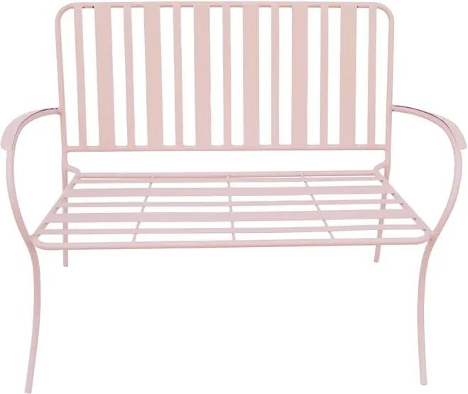 LEITMOTIV Ružová exteriérová lavica Lines 118 × 66 × 89 cm