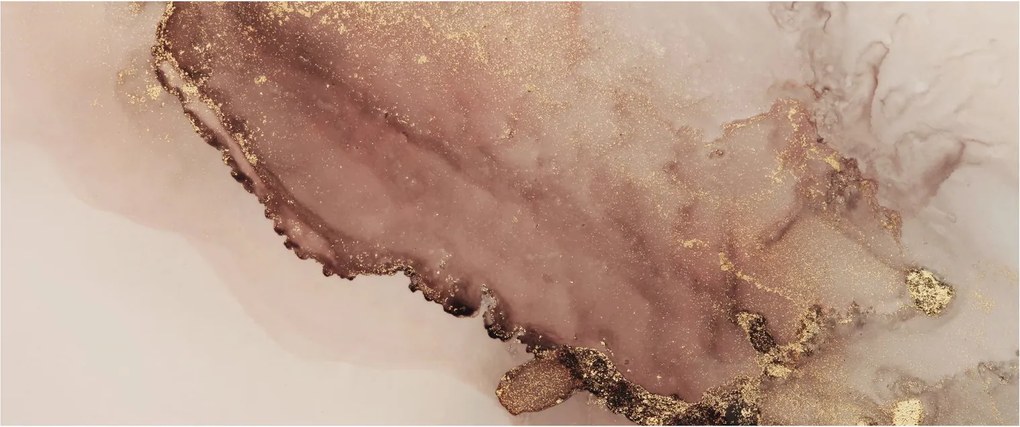 Obraz - Zlaté trblietky (120x50 cm)