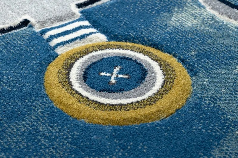 Detský kusový koberec Petit Helicopter blue, 120x170, modrá, detská izba, Dywany Łuszczów