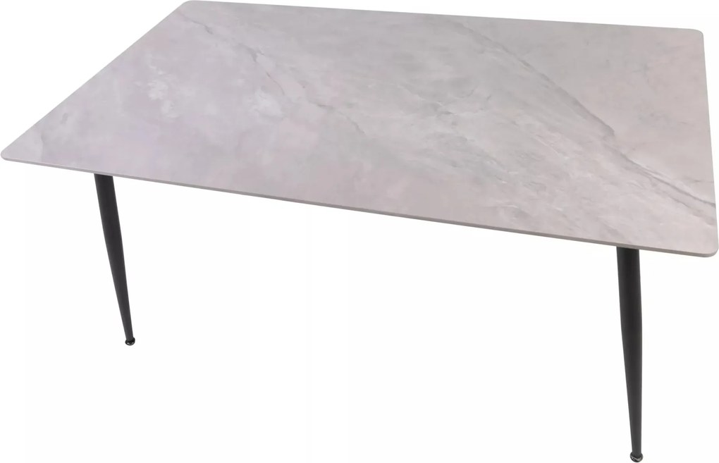 Jedálenský stôl Rion 130 cm keramika sivý mramor/čierny