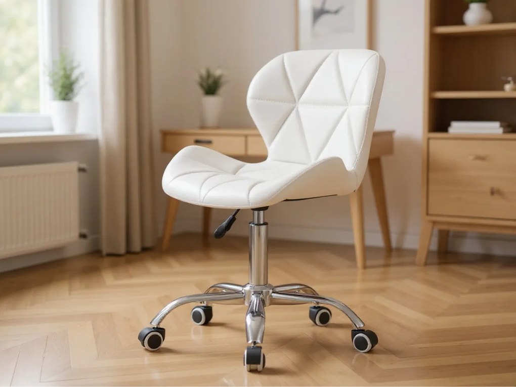 AKCIA Biela kancelárska stolička AVOLA z eko kože II. akosť