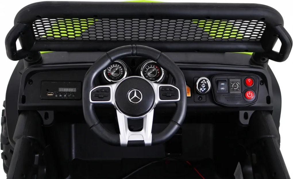 Ramiz Mercedes Benz Unimog elektrické autíčko pre deti zelené + pohon 4x4