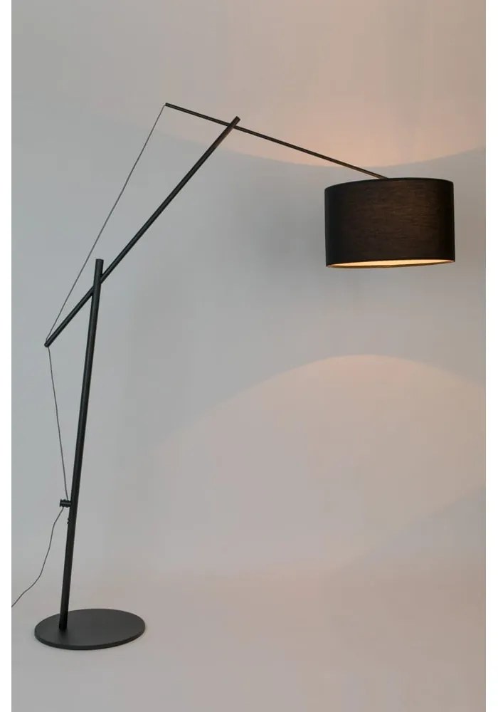 Čierna stojacia lampa White Label Tokio