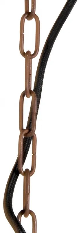 Priemyselné závesné svietidlo hrdzavohnedé so zlatým vnútrom - Engine