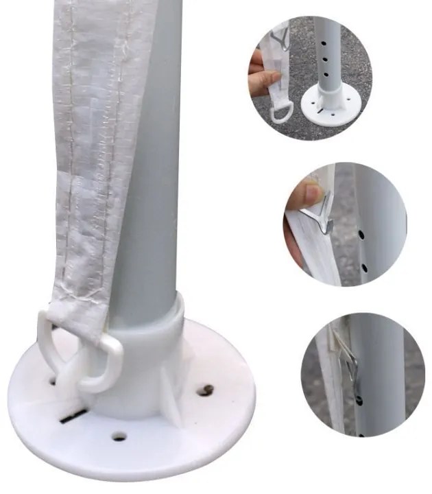 Záhradný pavilón 9x3x2,7 m - biely - 8 stien