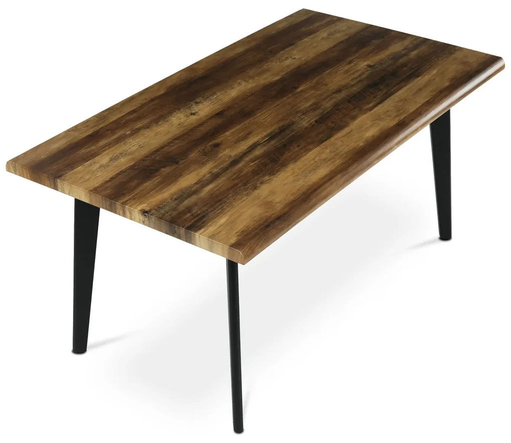 Autronic - Stůl jídelní, 160x90x75 cm, MDF deska, dekor staré dřevo, kov, černý lak - HT-F4416 OLW AKCE NOVINKA