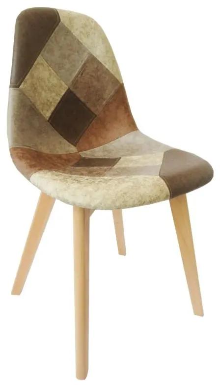 Moderná a dizajnová jedálenská stolička patchwork