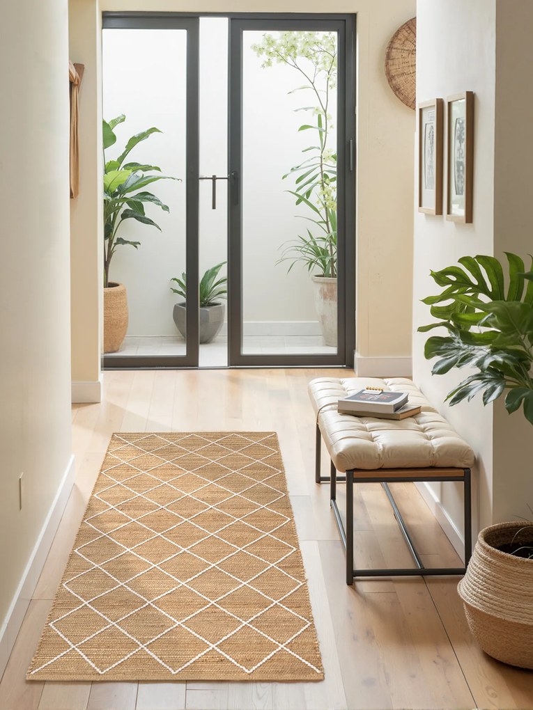 Hanse Home, Behúň Kunu 106208 Natural Gold White, 80x200, béžová, chodba / predsieň