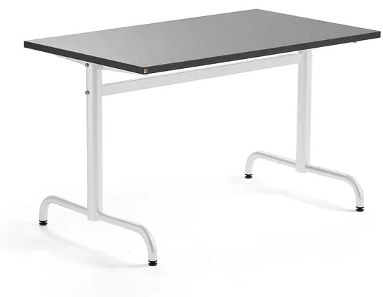 Stôl PLURAL, 1200x700x720 mm, linoleum - tmavošedá, biela