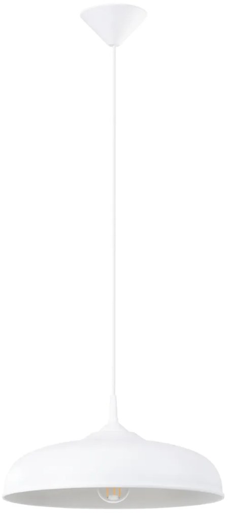 Závesné svietidlo Gina, 1x biele kovové tienidlo