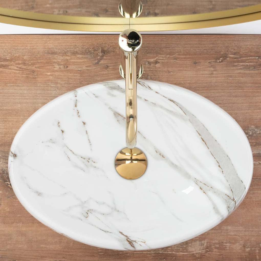 Rea Linda Lava umývadlo, 49 x 34 cm, imitácia kameňa-lava, REA-U8695