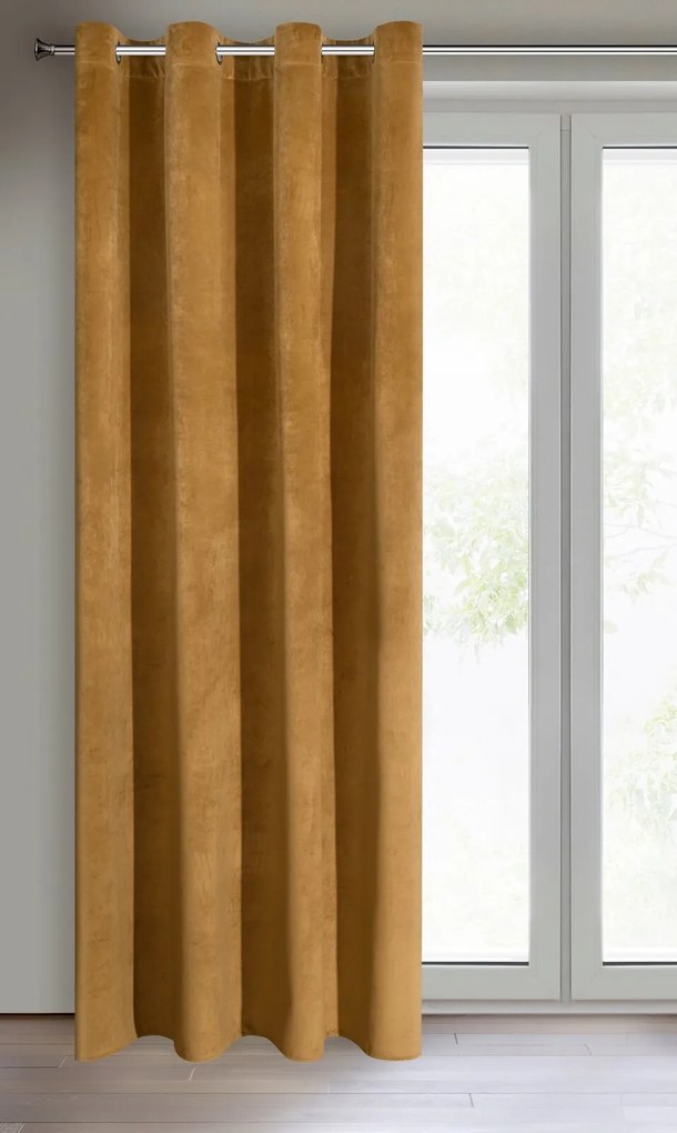 ZATEMŇOVACÍ ZÁVES NA KRÚŽKOCH RIA 140X250 CM MEDOVÁ