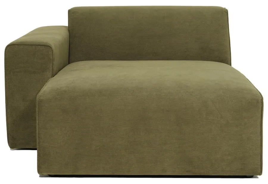 Zelený menčestrový modul pohovky (ľavý roh) Sting - Scandic