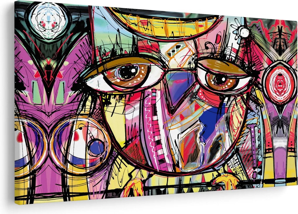 Obraz - Street art - sova (90x60 cm)