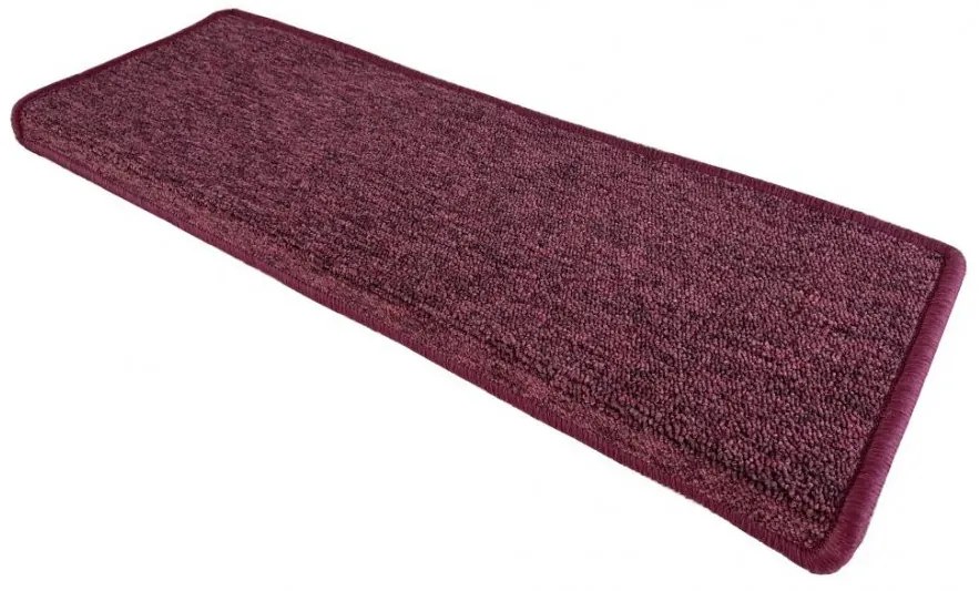 Vopi koberce Nášľapy na schody Astra vínová obdĺžnik, samolepiaci - 25x80 obdĺžnik (rozmer vrátane ohybu)