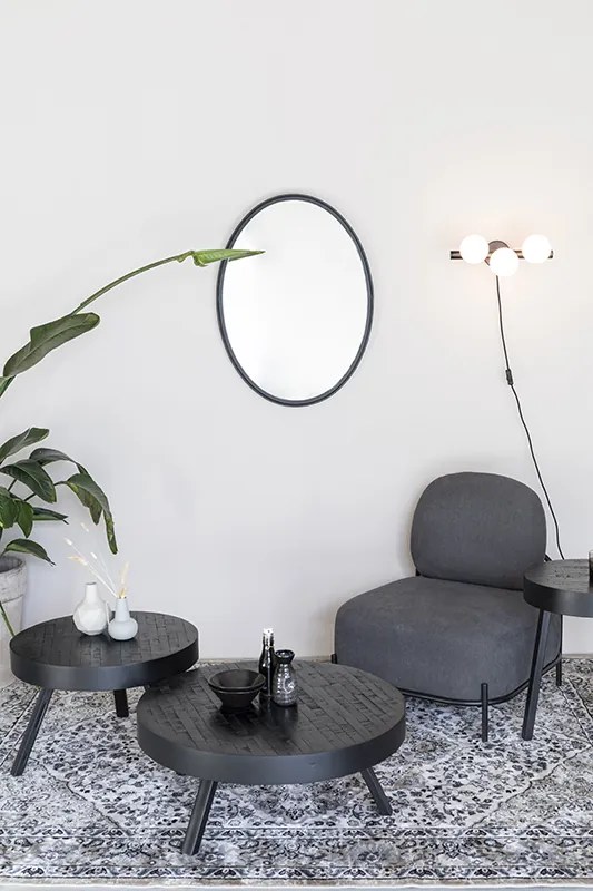 WL-Living Suri okrúhly stôl do obývačky - Čierna, 74 cm