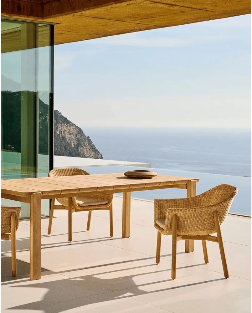 Záhradný jedálenský stôl z tíkového dreva 102x220 cm Icaro – Kave Home