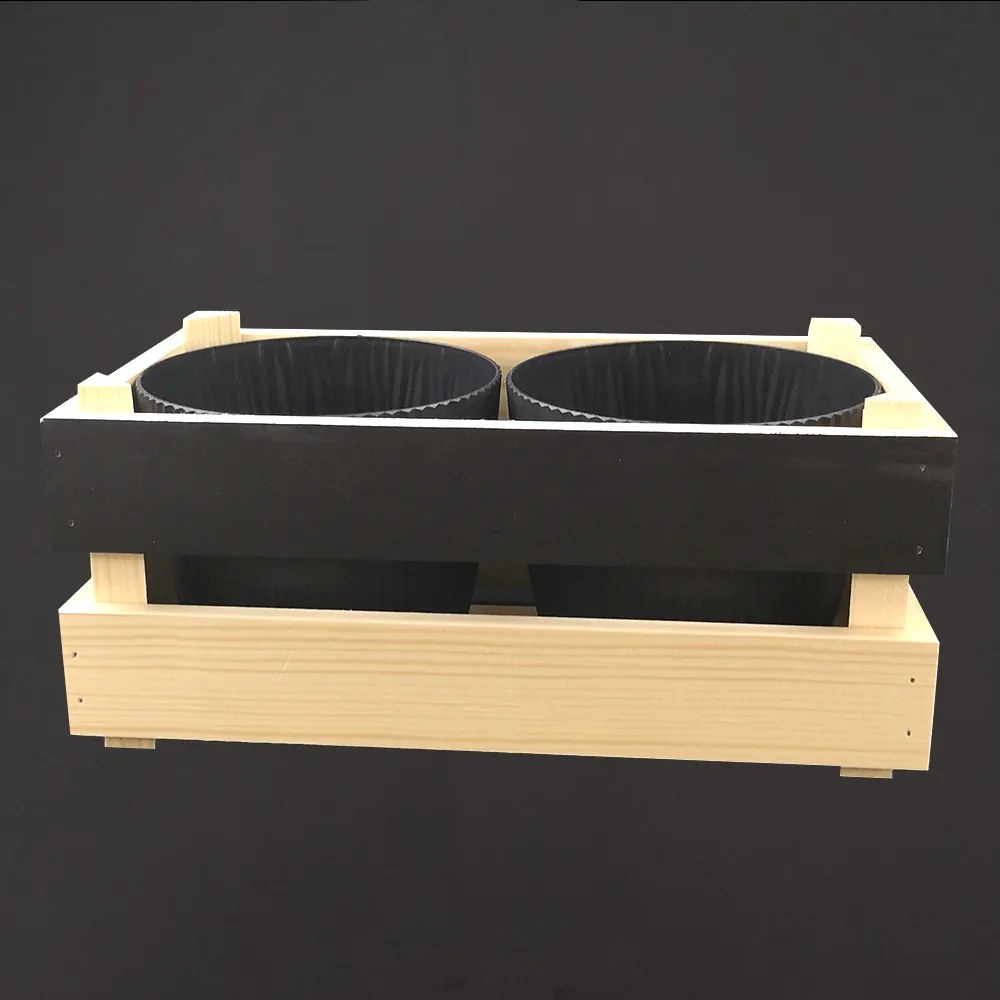 AMADEA Drevený obal s kvetináči a tabuľkou na písanie kriedou, 32x17x15cm Český výrobok