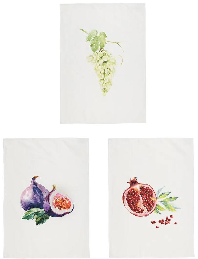 Súprava 3 kuchynských utierok „Fruits", 50 x 70 cm