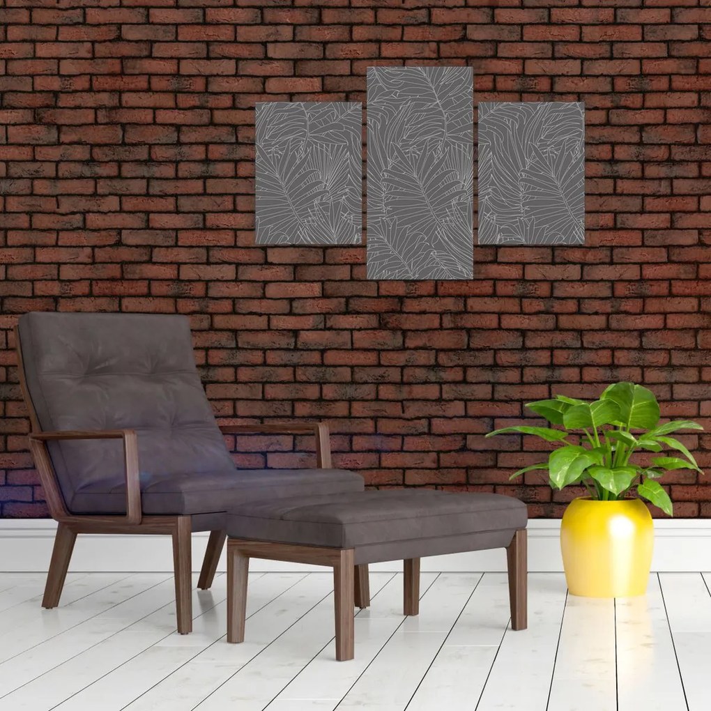 Obraz - Šedé palmové listy (90x60 cm)
