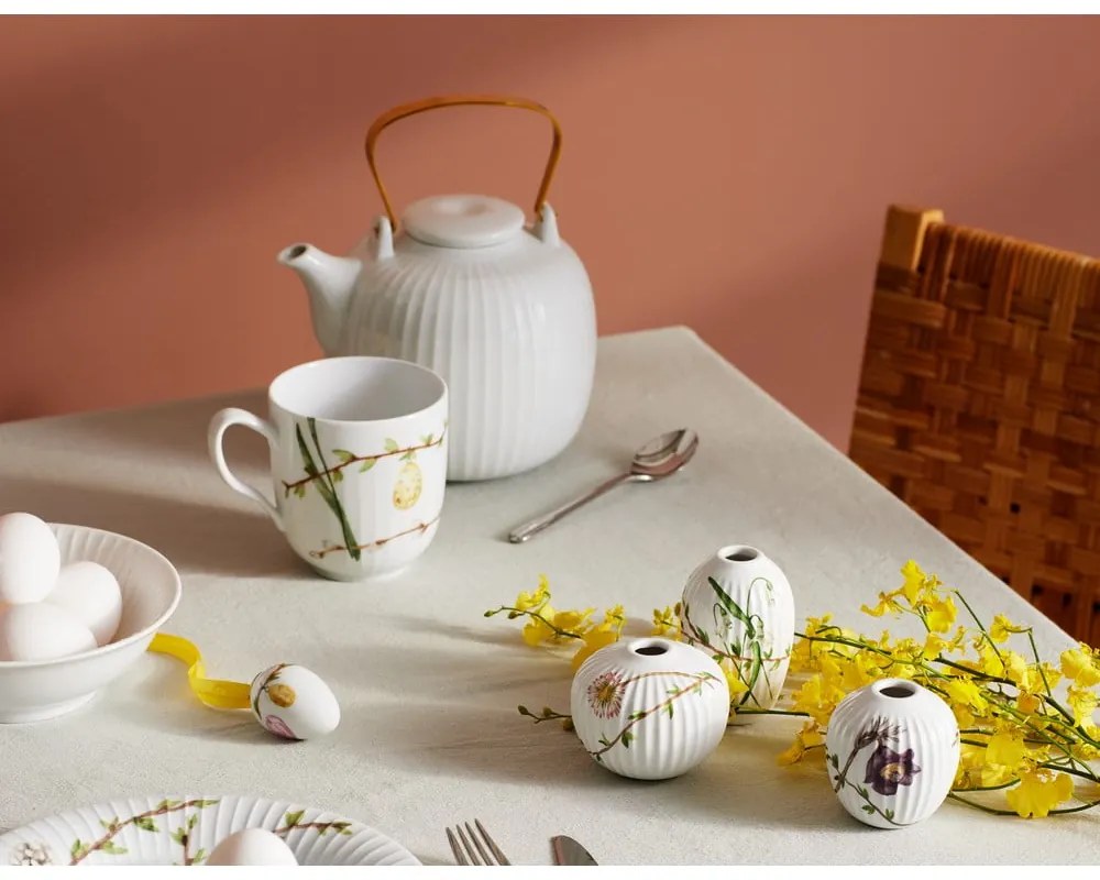 Súprava 3 miniatúrnych porcelánových váz Kähler Design Hammershøi Spring