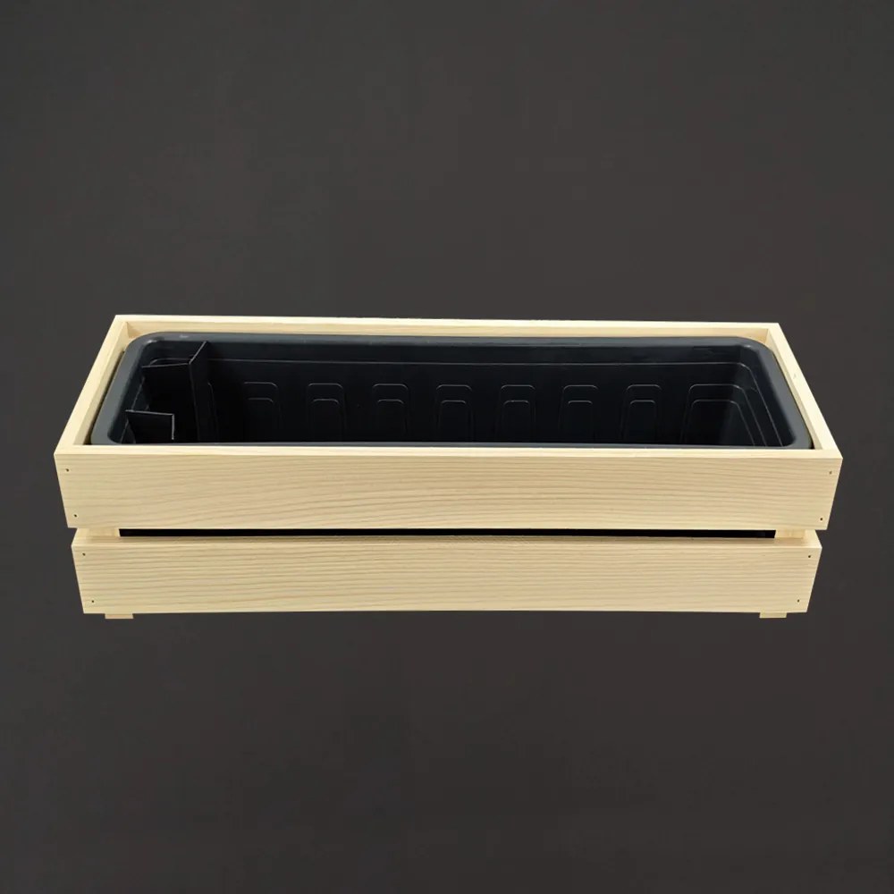 AMADEA Drevený obal s hrantíkom prírodný, 51,1x19,6x15cm, český výrobok