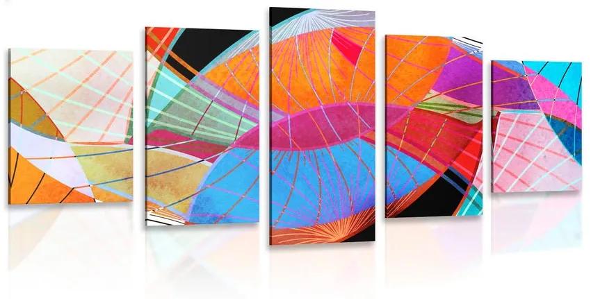 5-dielny obraz pestrofarebná abstrakcia Varianta: 100x50