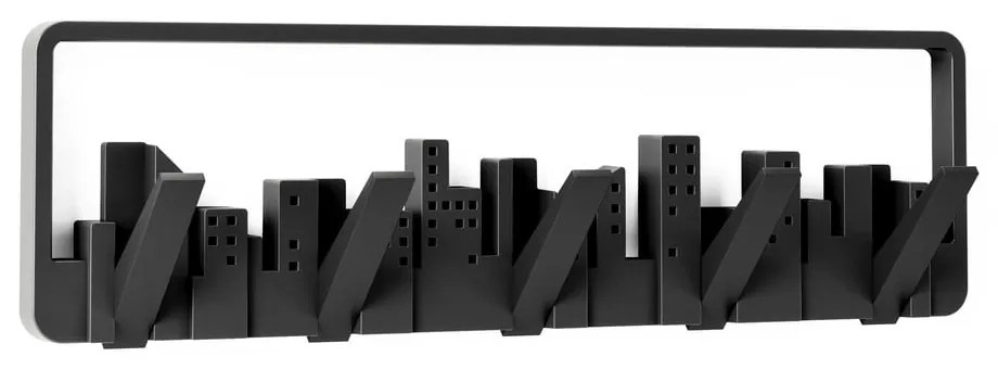 Čierny plastový nástenný vešiak Skyline - Umbra