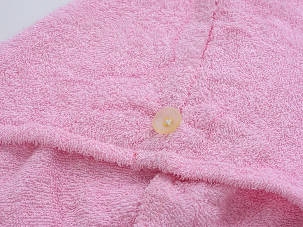 Rýchloschnúci froté turban na vlasy ružový, 100% bavlna