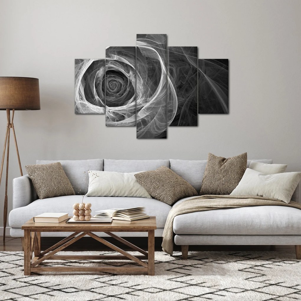 Obraz - Abstraktné ruže čiernobiela (150x105 cm)