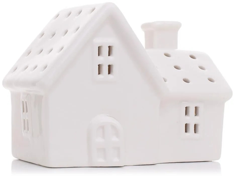 Porcelánový biely LED domček