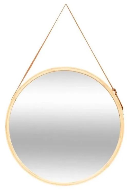 5five - Nástenné zrkadlo LOFT, priemer 50 cm, bambus