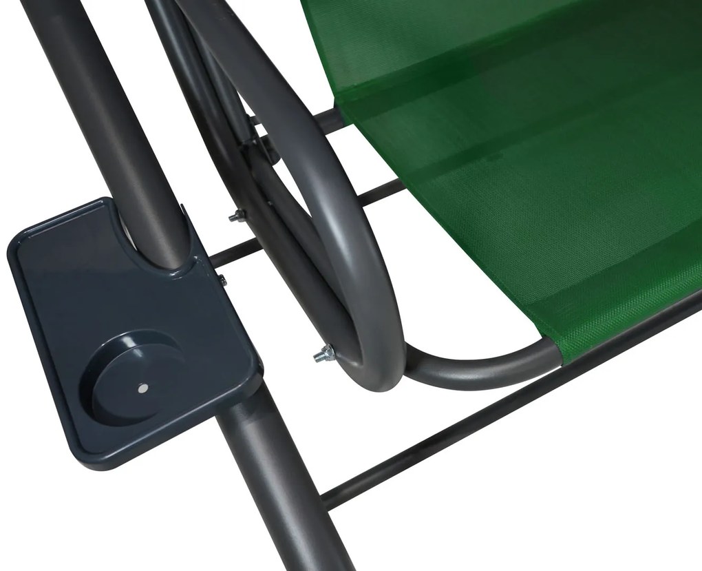 Záhradná hojdačka so strieškou, skladacia 2x1 so vzorom palmových listov