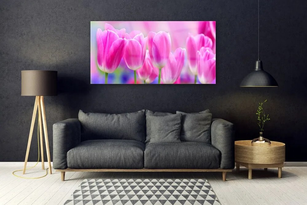 Obraz na akrylátovom skle Tulipány 120x60 cm