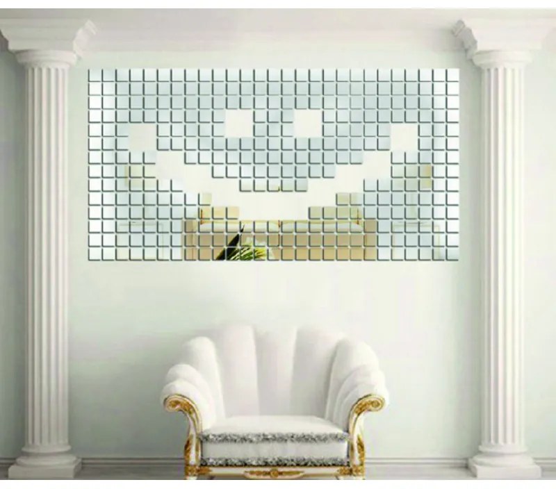 Zrkadlové dekoračné nálepky z akrylu na stenu, sklo a obkladačky | SENTOP FB-FA501