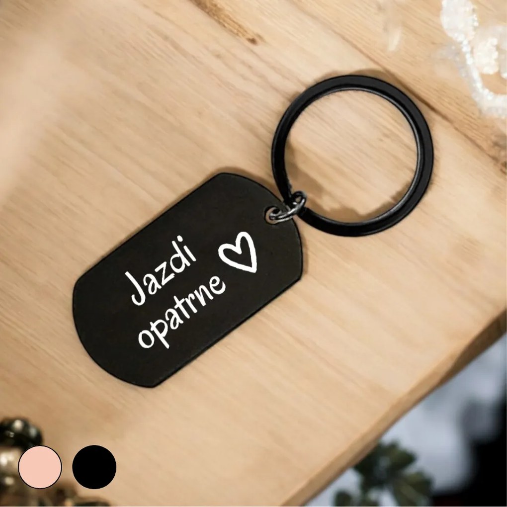 Ahome Krásna kovová kľúčenka - Jazdi opatrne Vyberte farbu: Rose gold