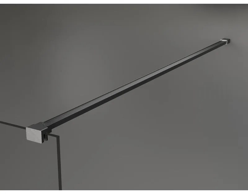 Mexen Kioto, sprchová zástena Walk-In 110 x 200 cm, 8mm sklo s rebrovým vzorom, grafitový profil, 800-110-002-66-09