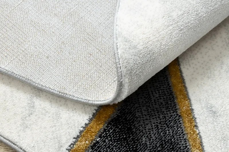 Dywany Łuszczów, Kusový koberec Emerald 1015 black and gold kruh, 160x160 (priemer) kruh, čiernobiela, obývacia izba