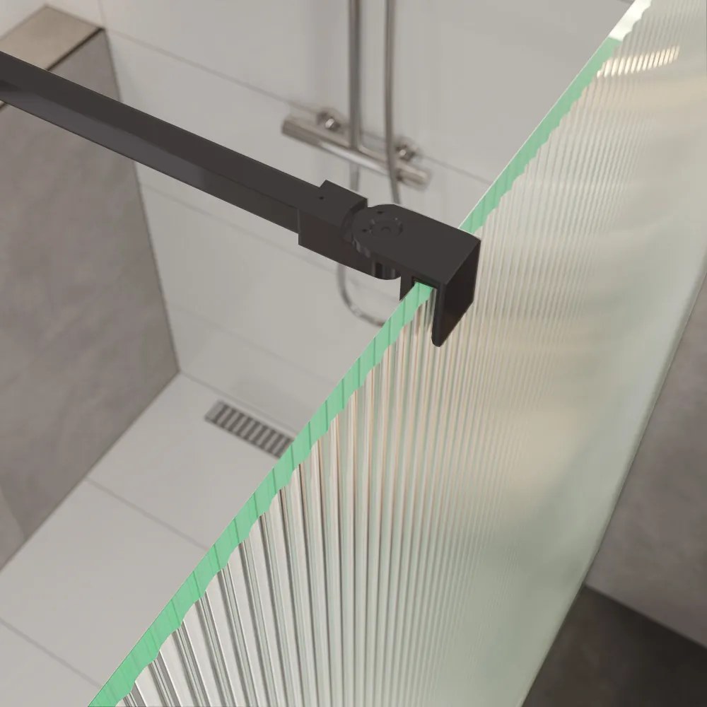 Mereo Mereo, Sprchová stena WALK IN, Novea, black ALU, sklo Line, MER-CK10600HBL