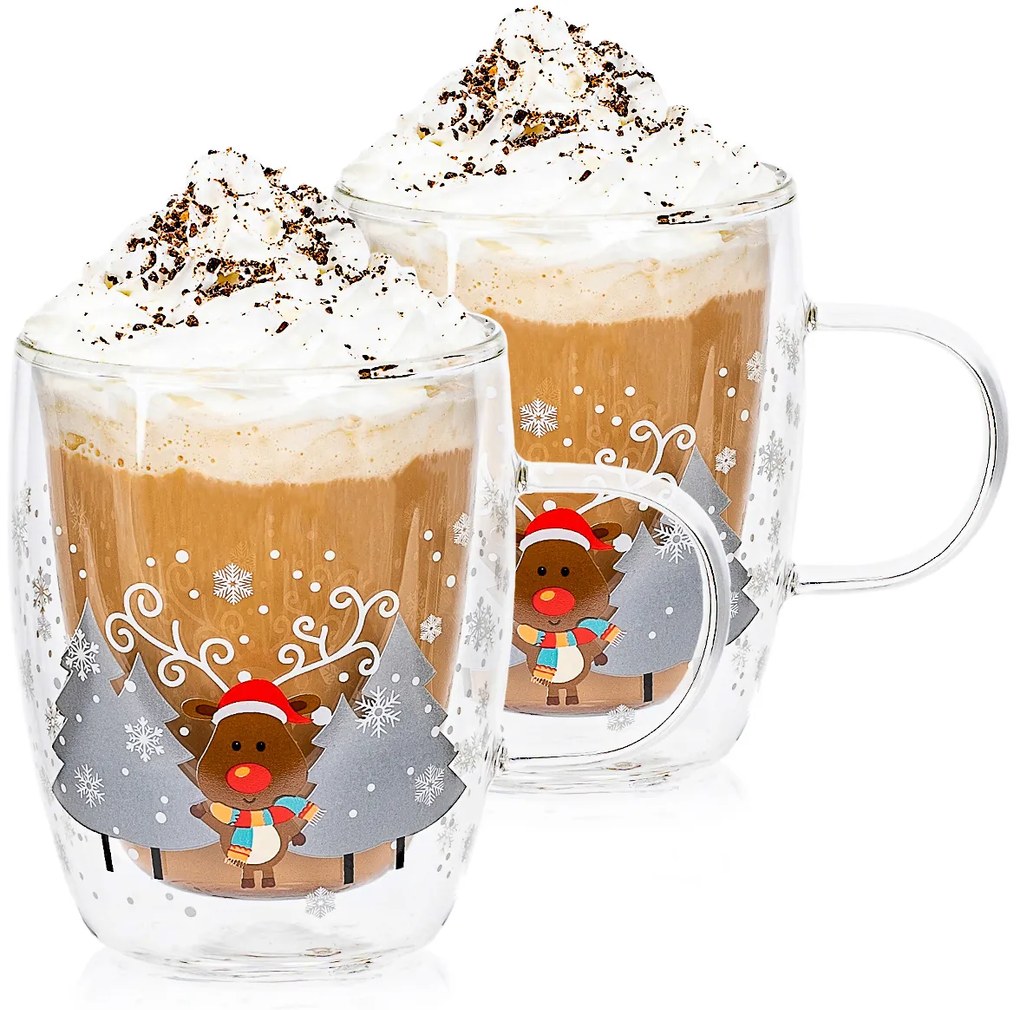 4Home Termo pohár Mug Reindeer Hot&Cool 270 ml, 2 ks