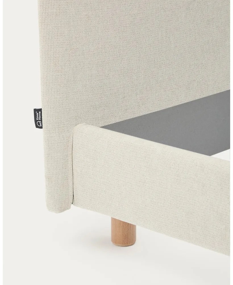 Sivá čalúnená dvojlôžková posteľ bez roštu 180x200 cm Valma – Kave Home