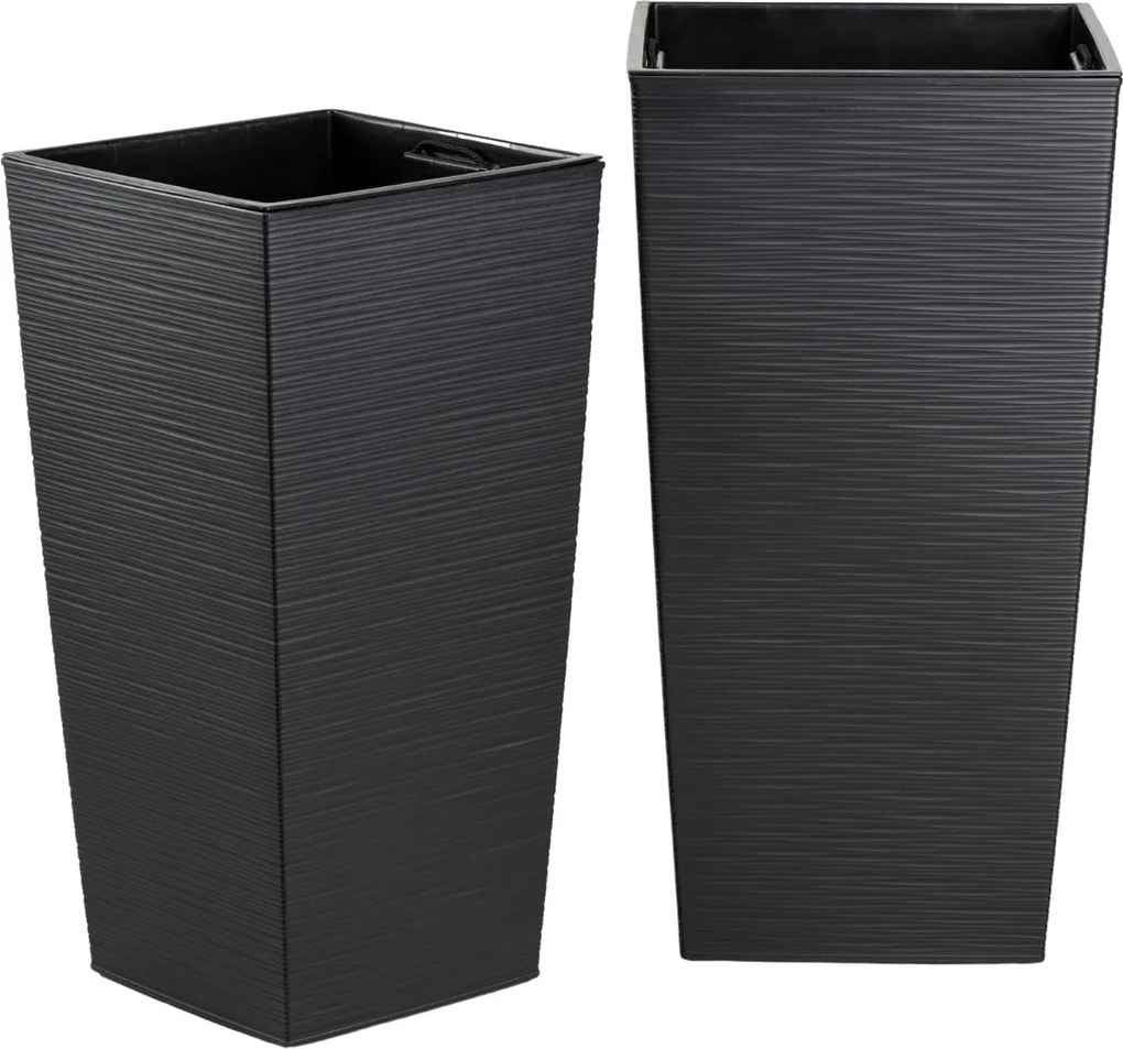 PLASTOVÝ KVETINÁČ PORTO RIFLO 67,5X35X35 CM ČIERNA