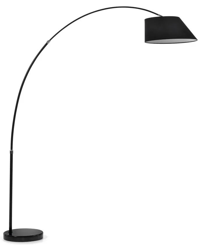 Čierna stojacia lampa s textilným tienidlom (výška 189 cm) May – Kave Home