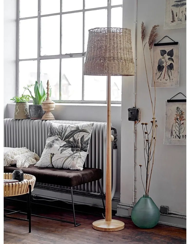 Stojacia lampa v prírodnej farbe s ratanovým tienidlom (výška 160 cm) Kakasi - Bloomingville