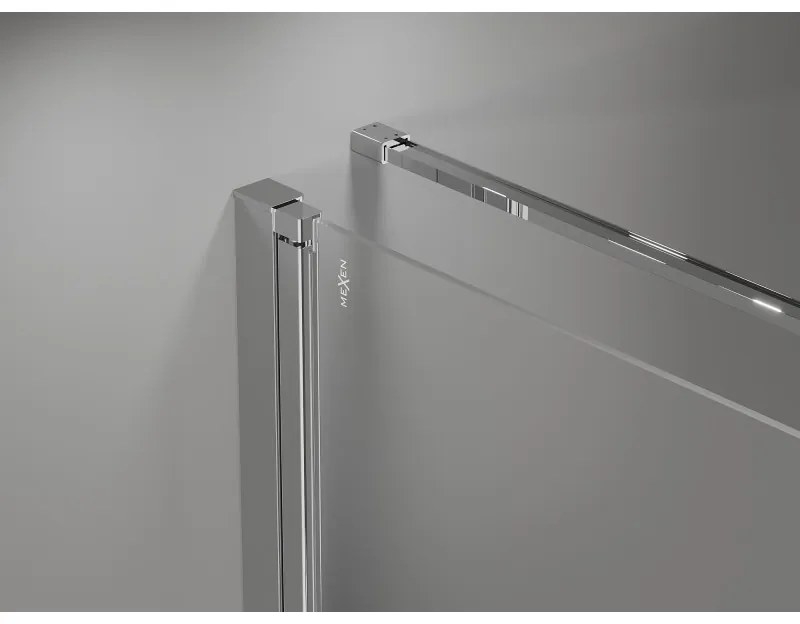 Mexen Mist-F T, 1-krídlový skladací sprchový kút pravý 115 x 95 cm, číre sklo, chrómový profil, 8A6T-115-095-01-00-P