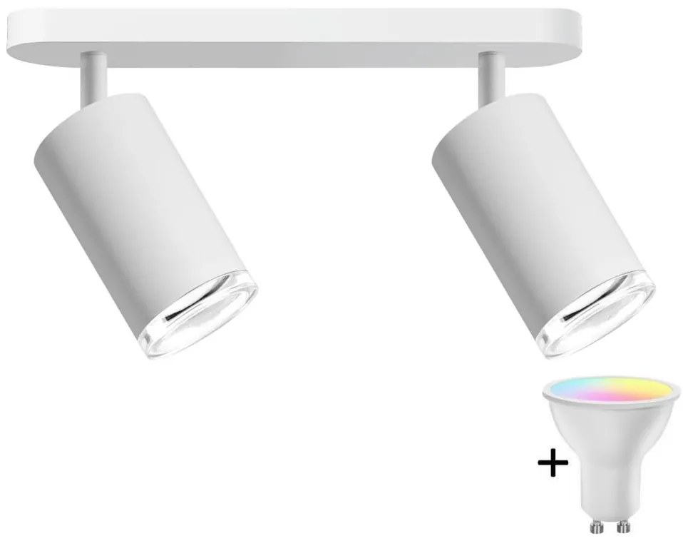 Polux LED RGBW stmievateľné kúpeľňové bodové svietidlo TURYN 2xGU10/6,5W/230V IP44 biele SA1909+AI1829