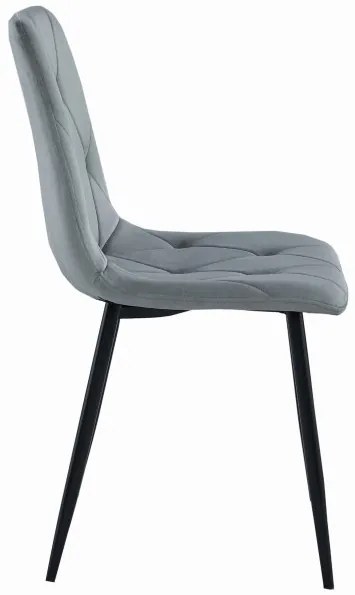 Set dvoch jedálenských stoličiek LIBRA zamatové sivé (čierne nohy)