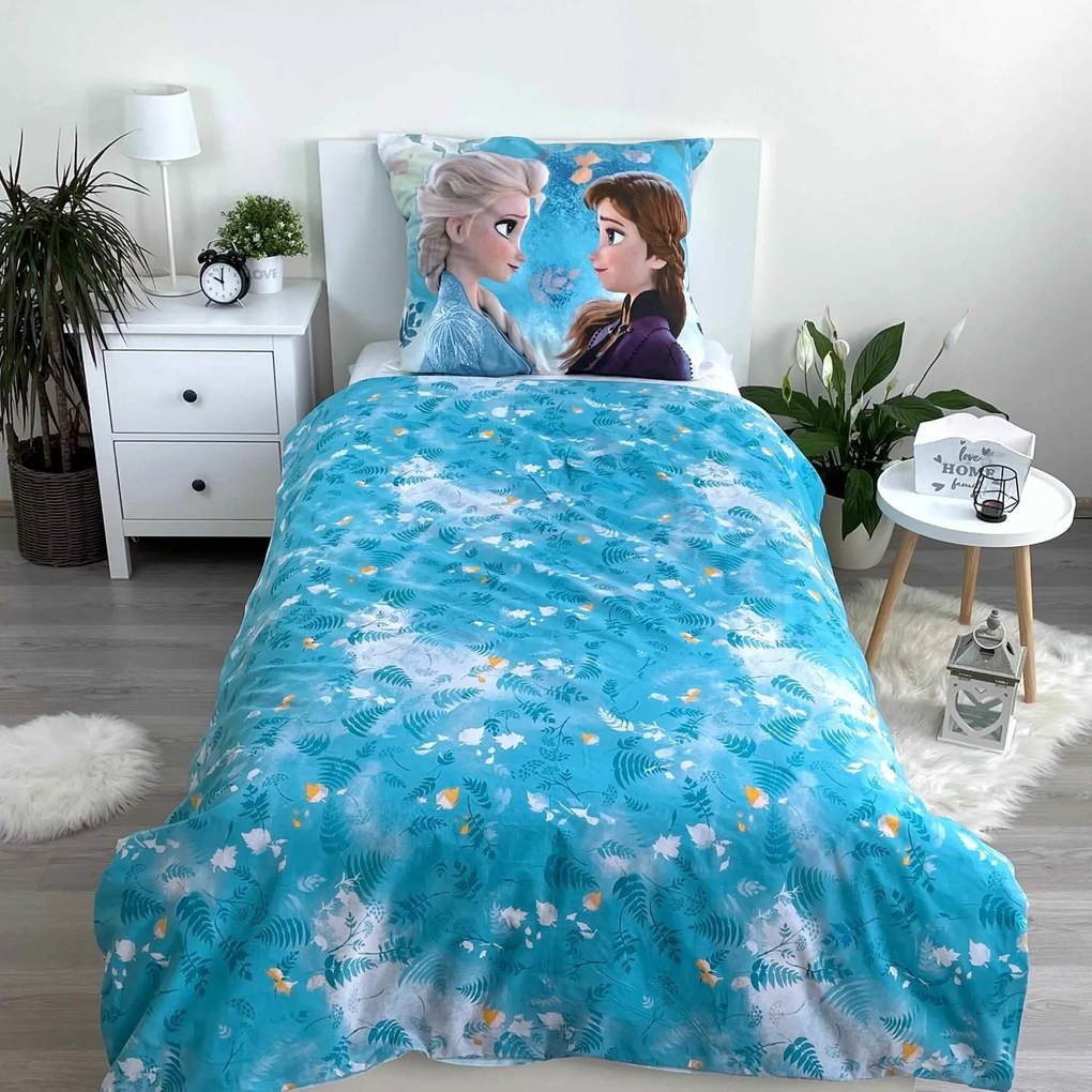 Jerry Fabrics DETSKÉ BAVLNENÉ OBLIEČKY FROZEN 140X200 CM, 1KS 70X90 CM VZOROVANÉ